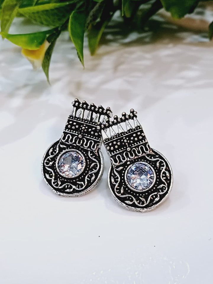 Antique Silver Temple Earrings