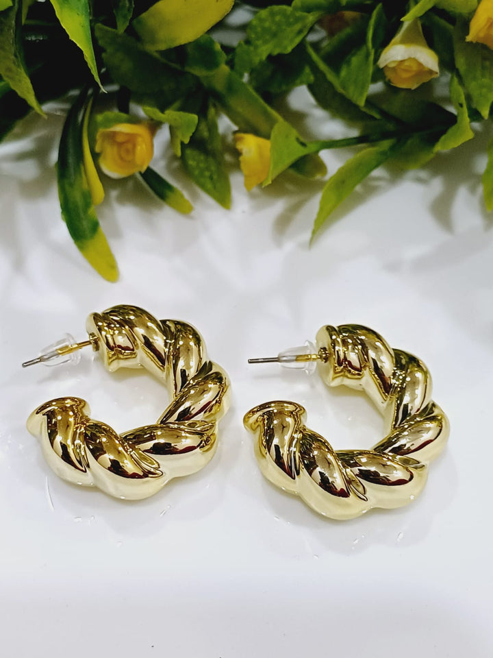 Braided Gold Hoops
